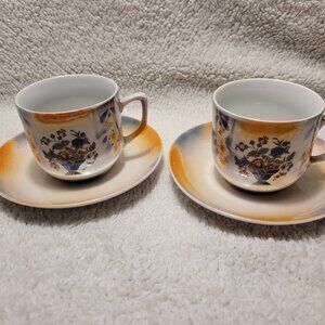 2 Lustrewear Cup and Saucer Sets